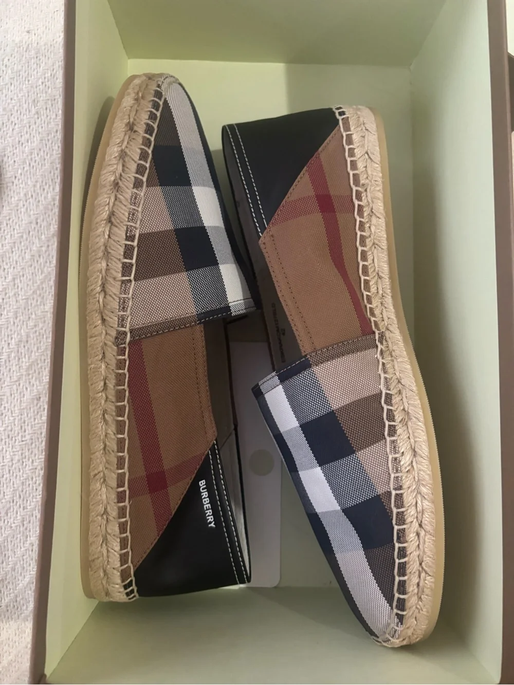 Burberry Alport Check Espadrille Slip-On – US 9 / EU 42 – BNIB